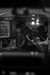 Portrait of people in bus