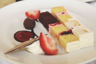 Close-up of pastry in plate