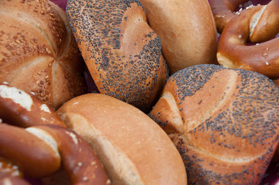 Full frame shot of buns and bread