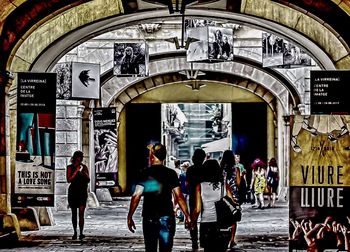 People in town square