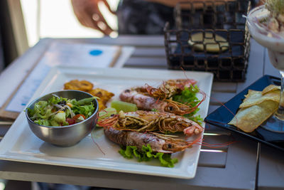 Close-up of food on table