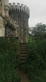 Low angle view of old ruin building