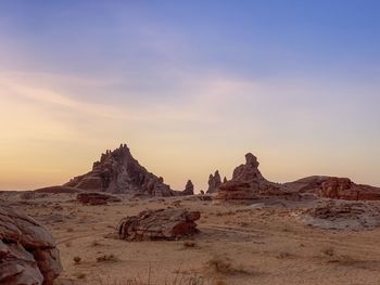 Rock formations at sunset