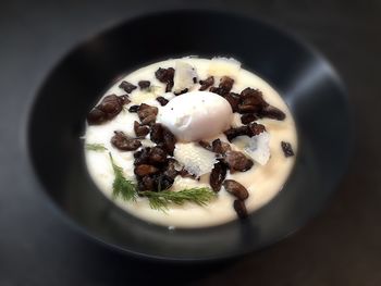 High angle view of breakfast in bowl