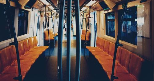 Empty seats in train