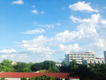 Houses and buildings against sky