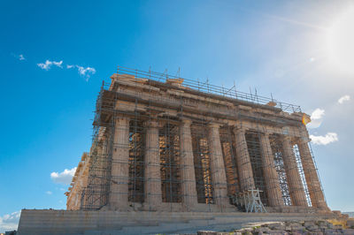 View of the western side of the parthenon in the acropolis, athens, greece
