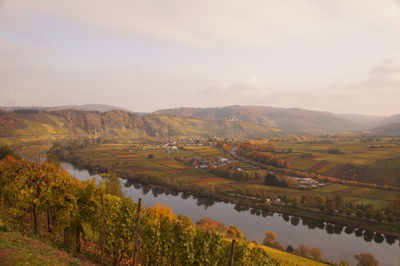 Scenic view of landscape against cloudy sky