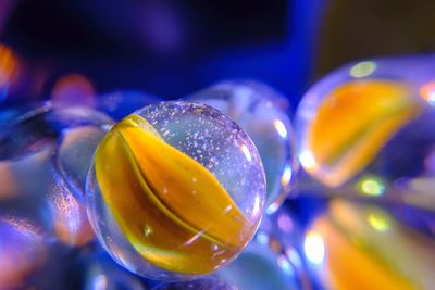 Close-up of bubbles in glass