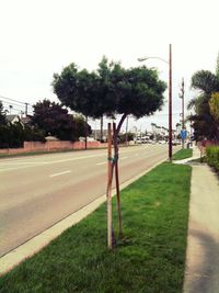 Woman walking on road