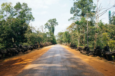 Road amidst trees against sky