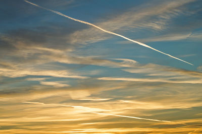 Low angle view of sky at sunset