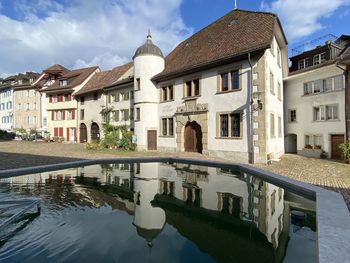 Reflection of buildings in water