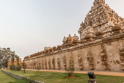 Temple against clear sky