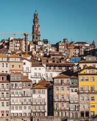 Cityscape against clear sky