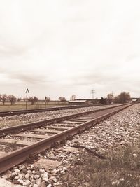 Railroad tracks against sky