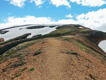 Low angle view of mountain against sky