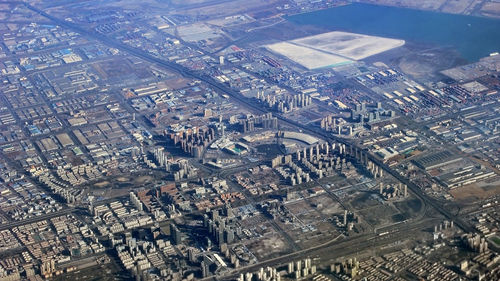 Tianjin city center aerial view