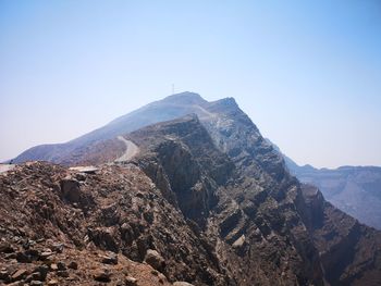 Scenic view of mountains against clear sky