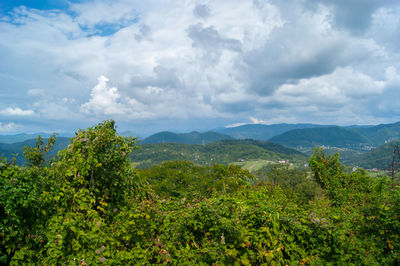 Scenic view of mountains against sky
