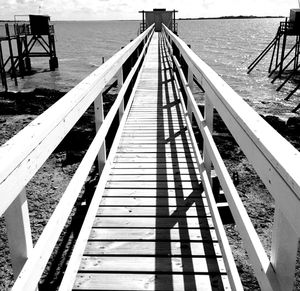 High angle view of pier over sea