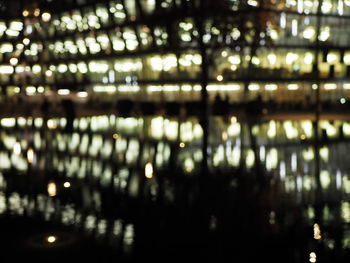 Defocused image of illuminated lights at night