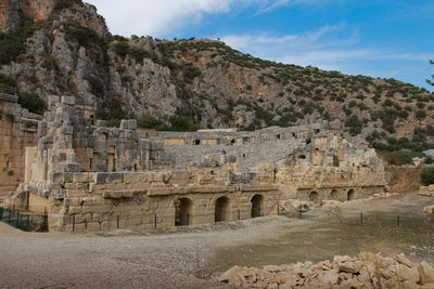 Ancient city in turkey, tombs, arena