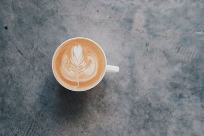 High angle view of coffee on table