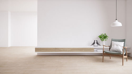 Potted plant on table at home