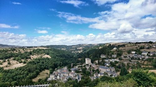 Scenic view of landscape against cloudy sky