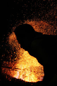 Illuminated lights at night