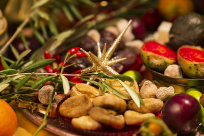 Close-up of fruits on table