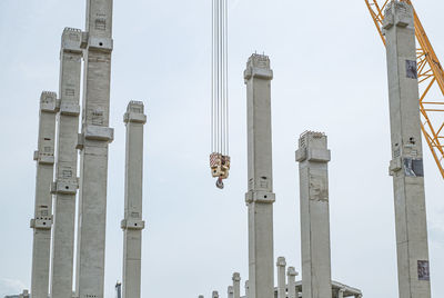 Concrete beams on construction site