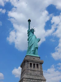 Low angle view of statue of liberty