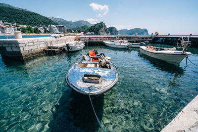 Boats in sea