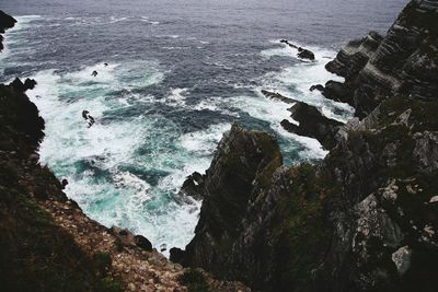 Rocks in sea