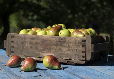 Fruits and vegetables in crate