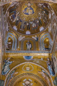 Low angle view of ornate ceiling of building