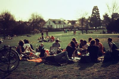 People sitting in park