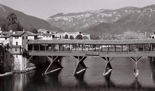 View of river with buildings in background