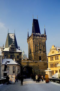 Buildings against blue sky