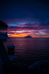 Scenic view of sea during sunset