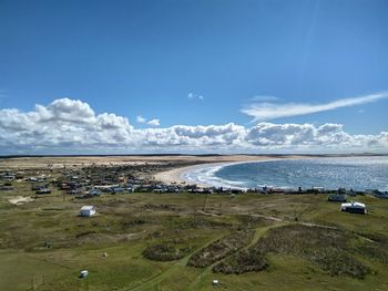 Scenic view of beach against sky