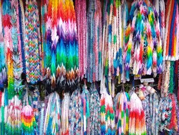 Full frame shot of multi colored clothes hanging