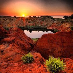 Rock formations at sunset