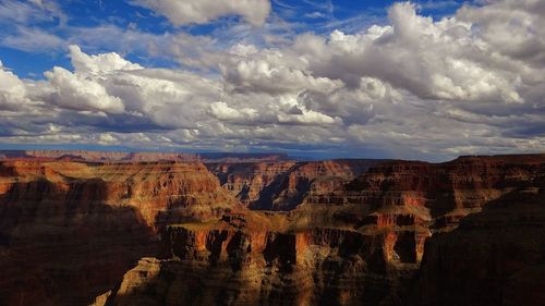 Panoramic view of landscape against cloudy sky