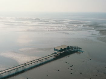 High angle view of beach against sky