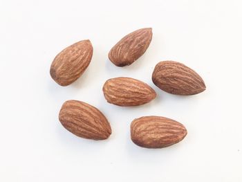 Close-up of cookies against white background