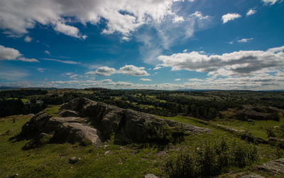 View of landscape against cloudy sky