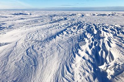 Scenic view of snow covered landscape